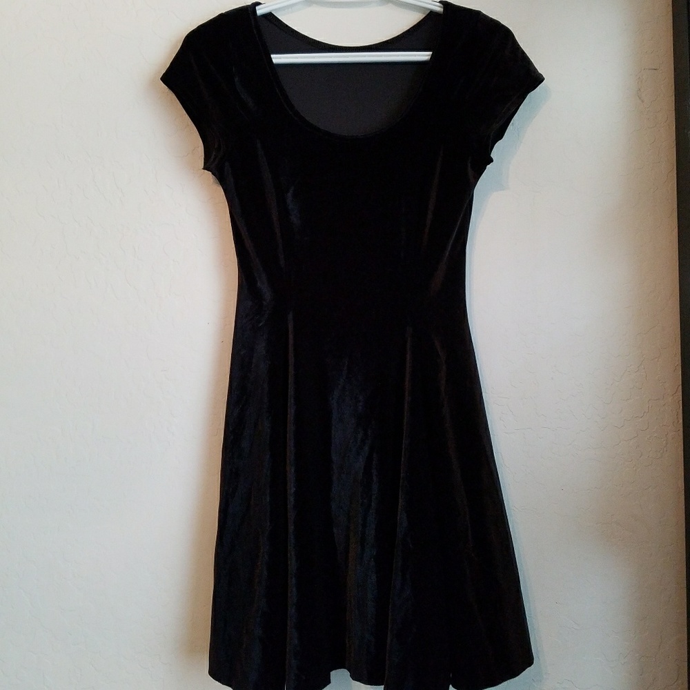 Blackmilk velvet black skater dress