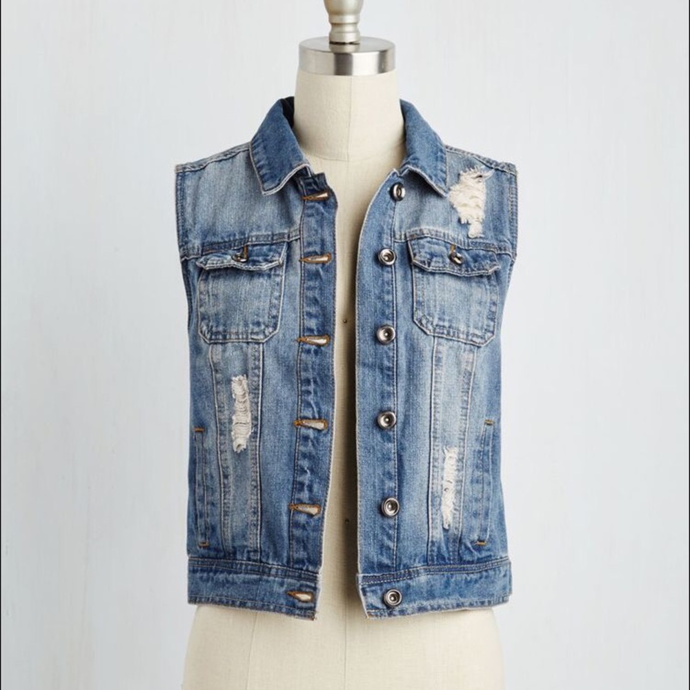 New "You're the vest around" denim jean vest