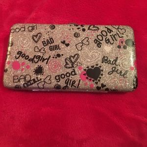 Silver bad girl good girl wallet