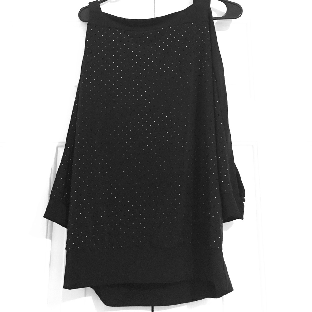 Black top with silver sparkle