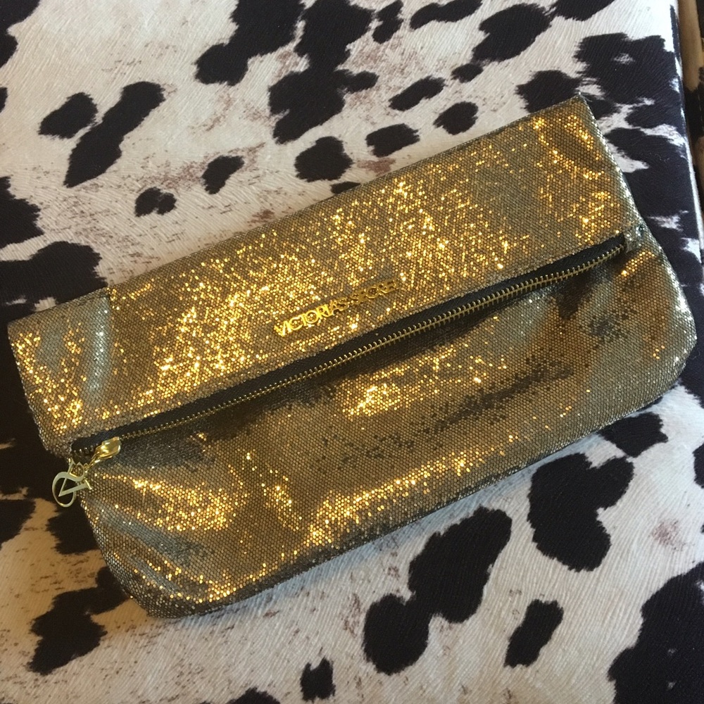New. Gold Victoria's Secret Bag with mirror