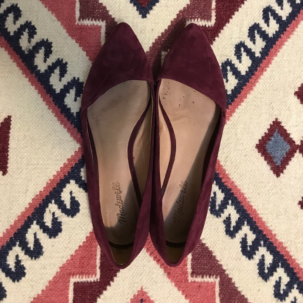 Madewell Mira flat in burgundy sz 10