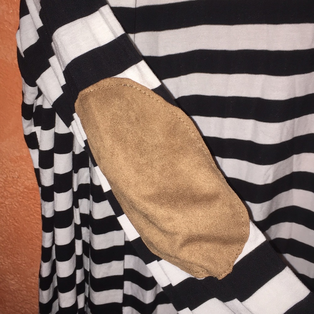 Striped Cardigan with elbow patches