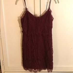 maroon lace dress