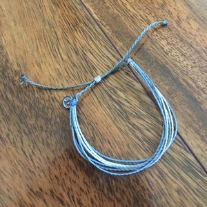 Pura vida light blue gray and white bracelet