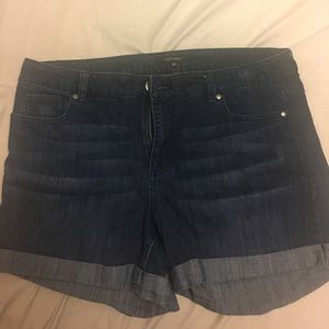 Dark denim shorts