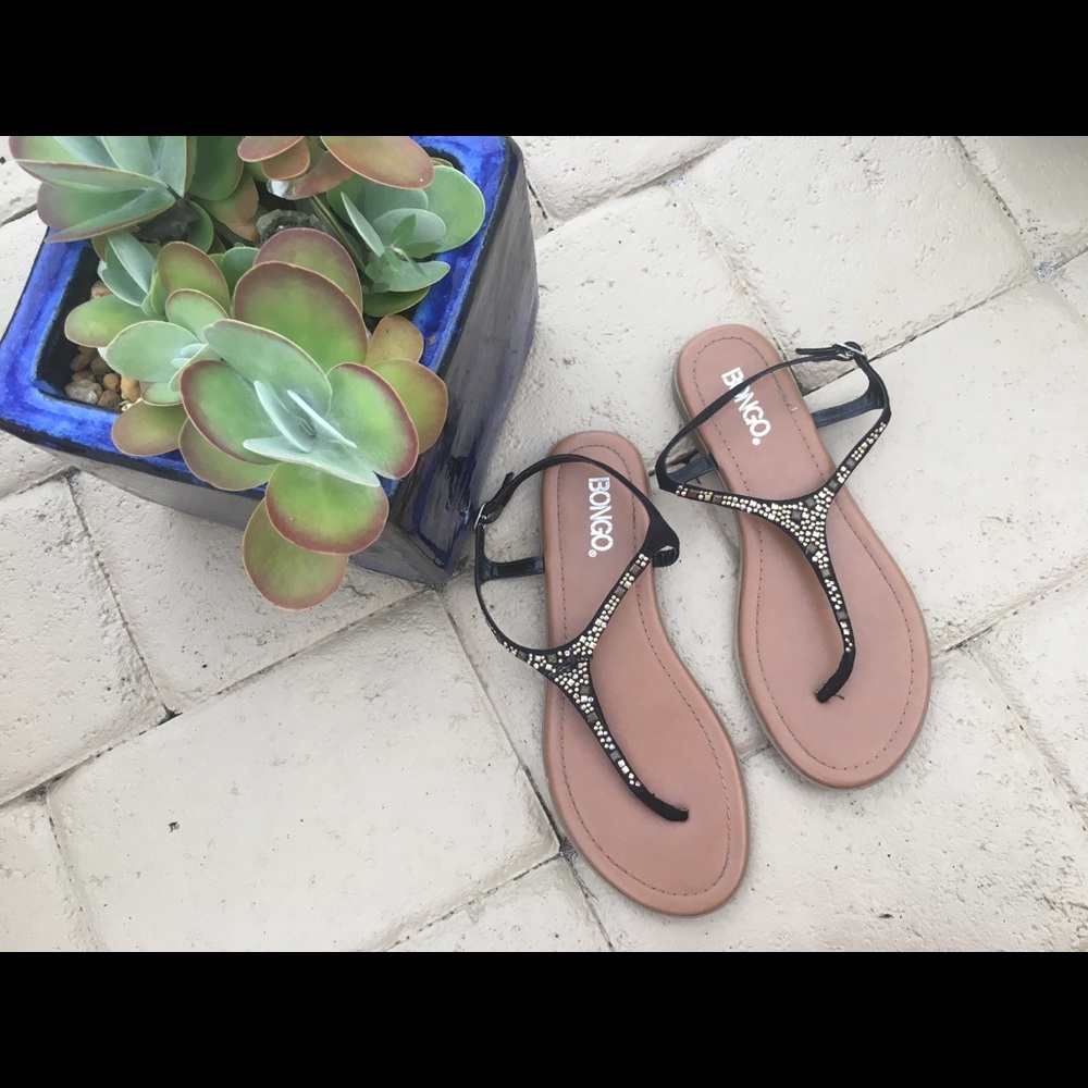 Sandals black with sparkle