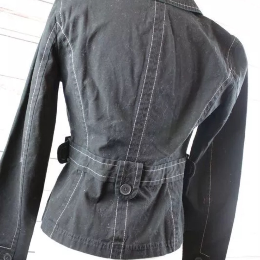 Ann Taylor LOFT Black Blazer White Stitching - Picture 2 of 2