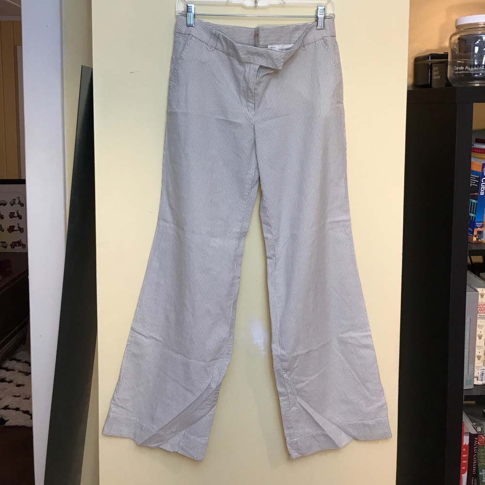 J. Crew wide leg seersucker pant sz 6