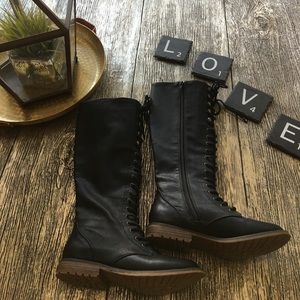 Lace Up Combat Boot Style Boots