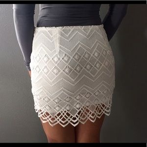 White lace skirt!