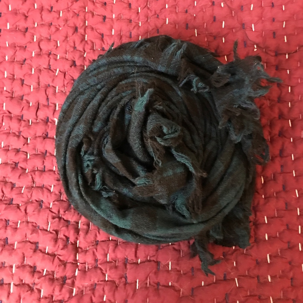 Madewell black watch plaid wool scarf