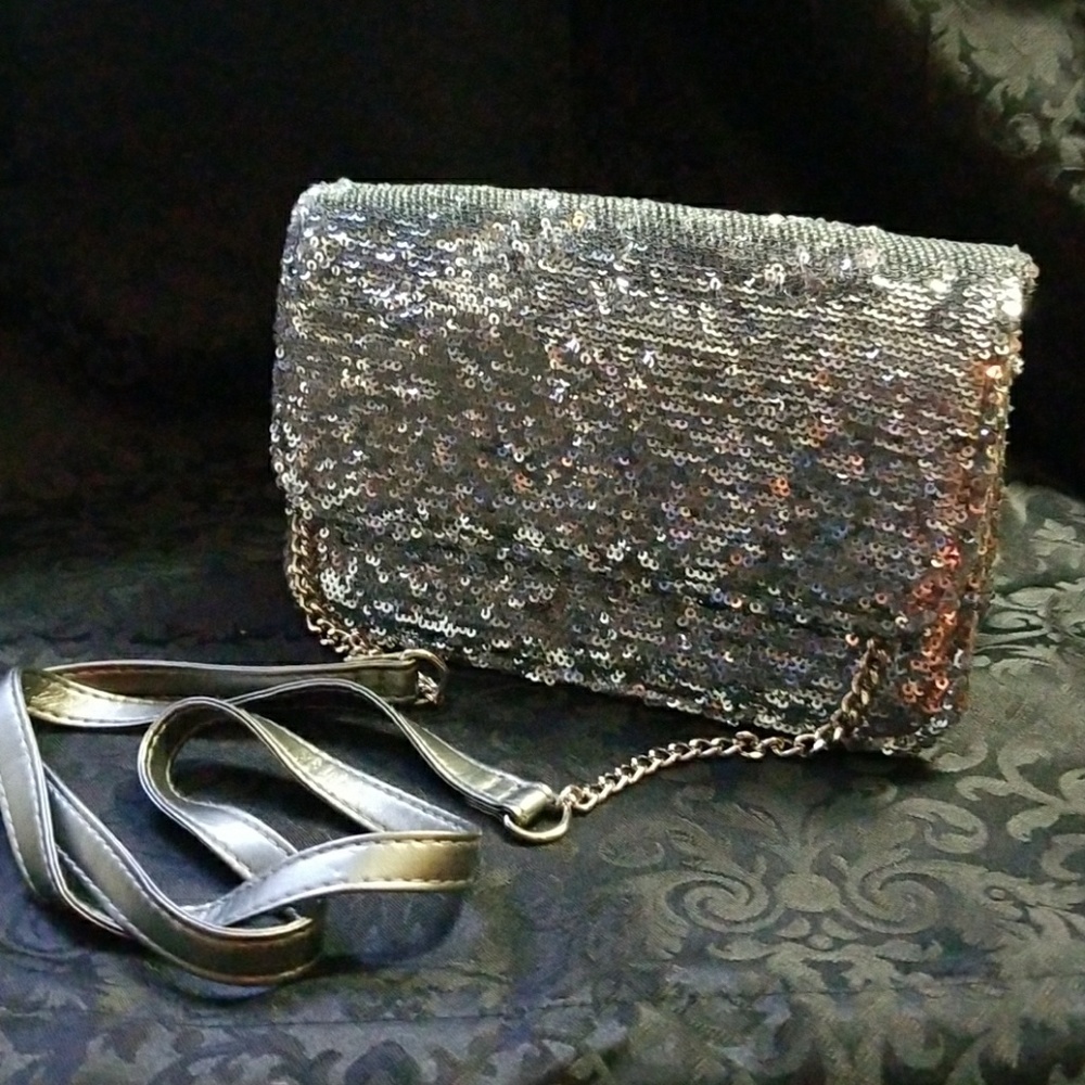 Sequin crossbody clutch