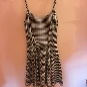 Rampage black and white gingham skater dress S