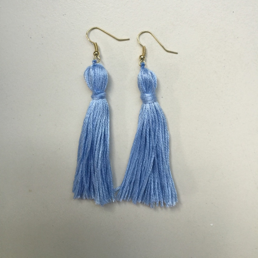 Periwinkle blue Tassel Earrings