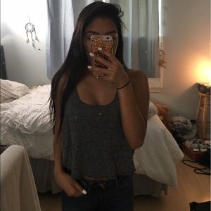 grey cropped tank