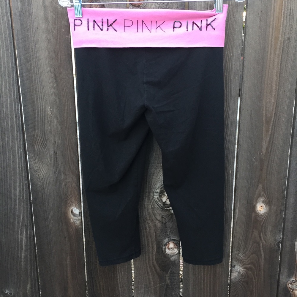 PINK VICTORIA SECRET CAPRI LEGGINGS WORKOUT SZ S