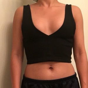 Plain black crop top