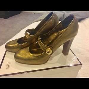 Gold coach heels
