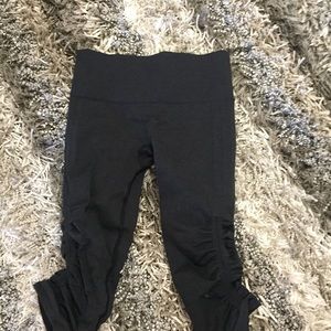 Lululemon high waisted charcoal color crop