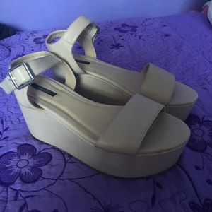 Nude platform sandals