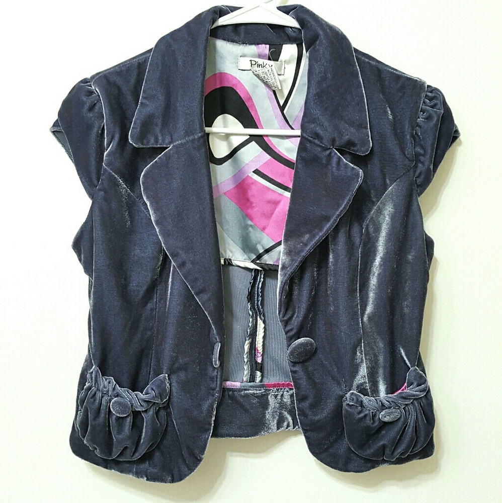 Velvet short sleeve blazer