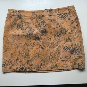 Leather Express floral miniskirt