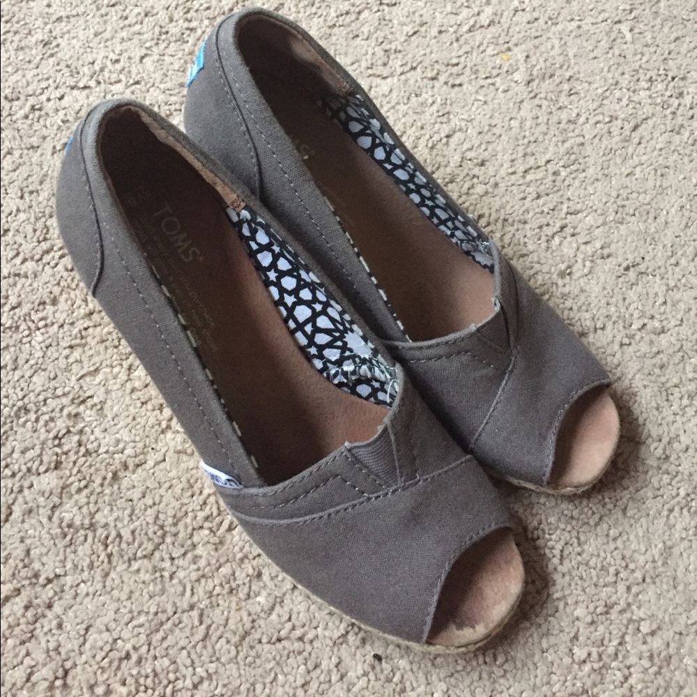 Toms Calypso Canvas Wedge Grey