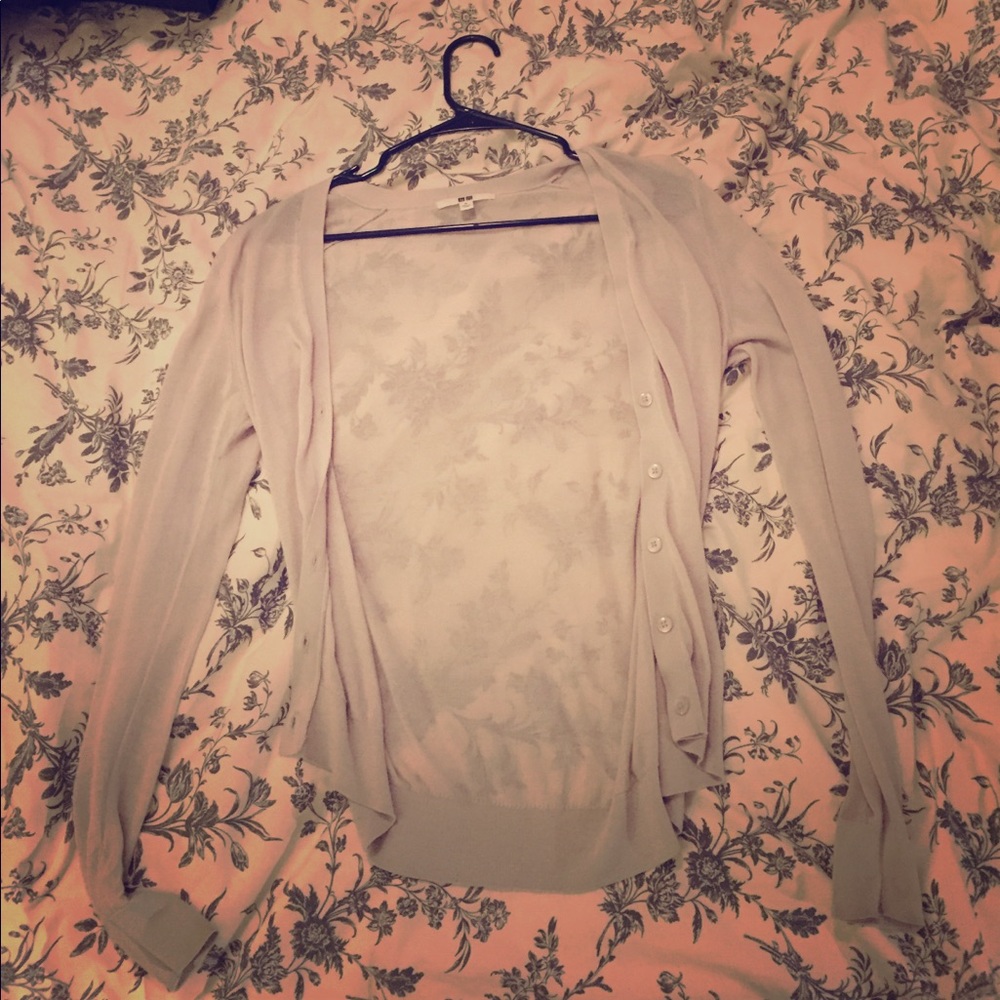 Light grey sheer cardigan - M