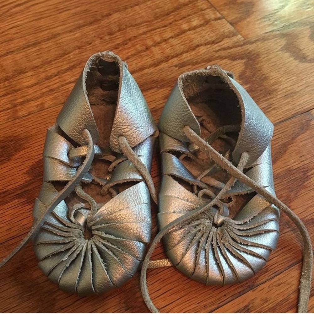 Silver leather shoes