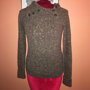 Knit Sweater with Side Collar