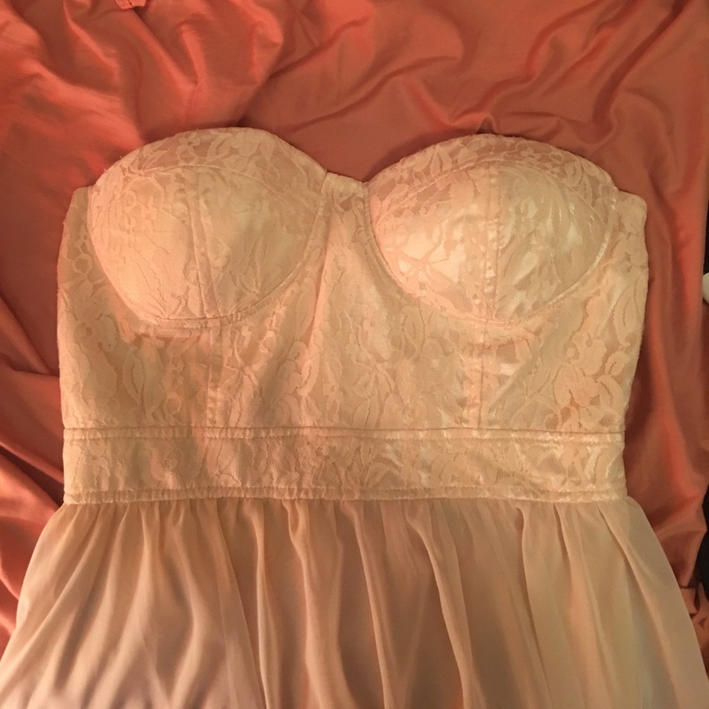 Qurio pale pink hi-lo dress