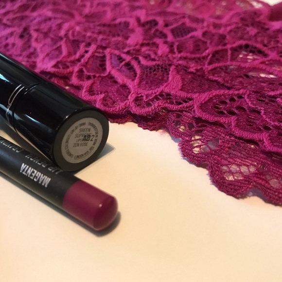 🎗🛍  NWT Sexy Magenta Pink Lace Bralette Bra Top - Picture 4 of 7