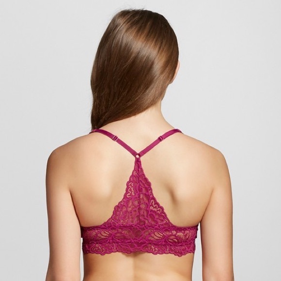 🎗🛍  NWT Sexy Magenta Pink Lace Bralette Bra Top - Picture 1 of 7