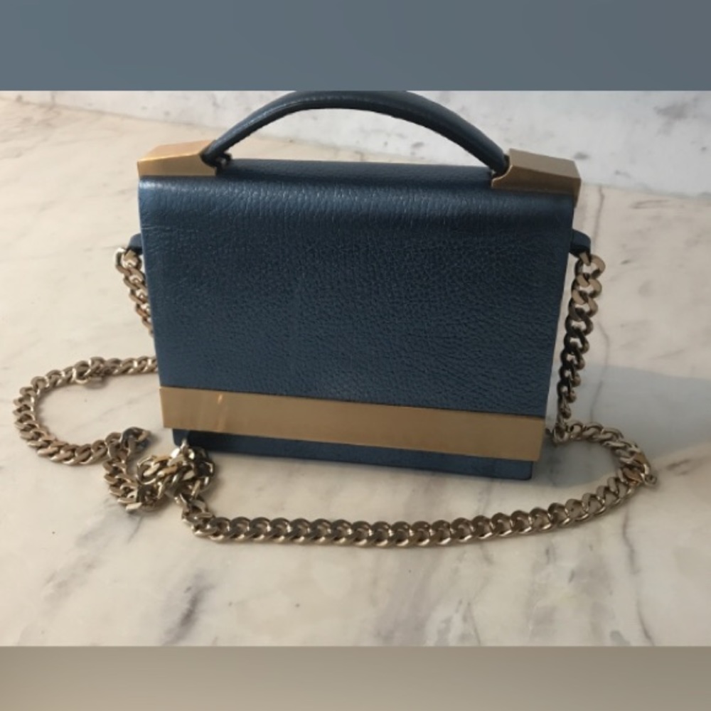 Metallic blue purse