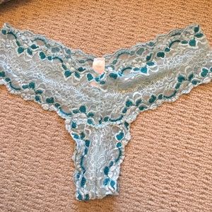 Victoria's Secret Angles Blue Lace Cheeky Panty