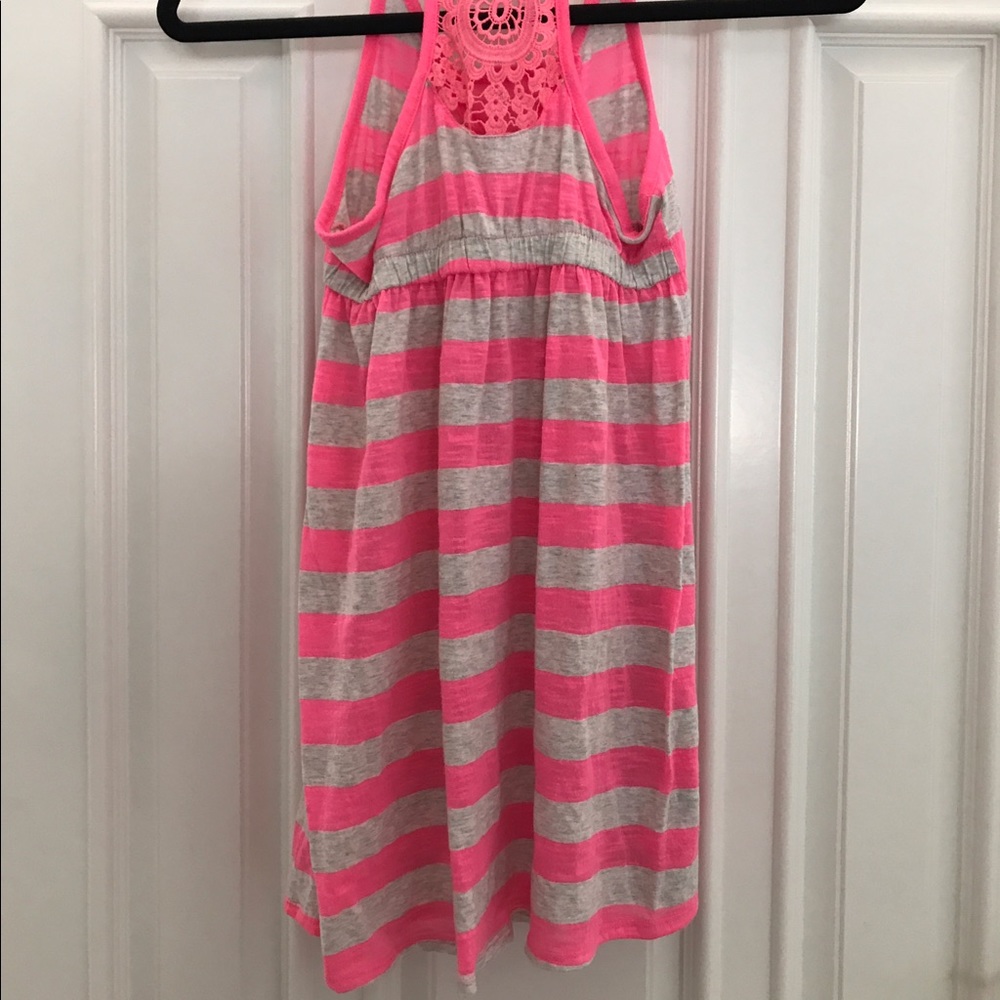 Justice pink and gray striped dress/swim cover - Picture 2 of 5