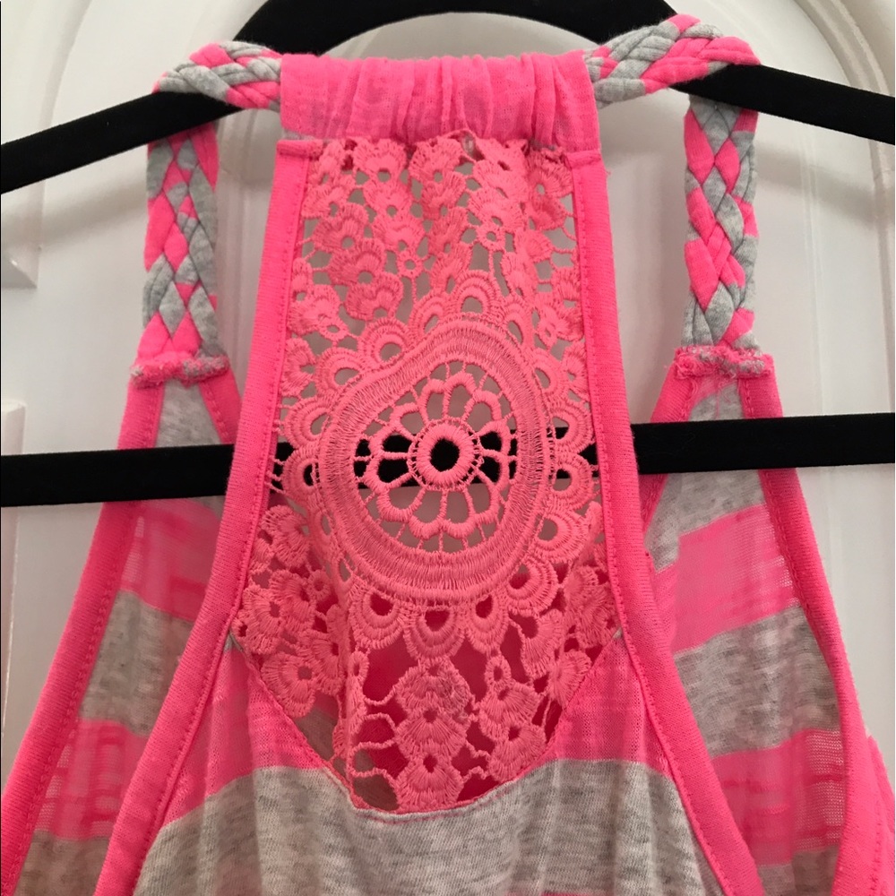 Justice pink and gray striped dress/swim cover - Picture 4 of 5