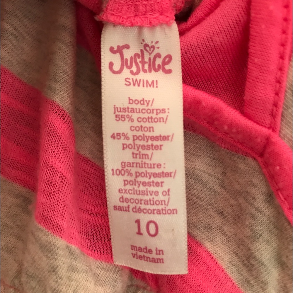 Justice pink and gray striped dress/swim cover - Picture 5 of 5
