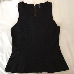 J. Crew Texture Dot Peplum Top