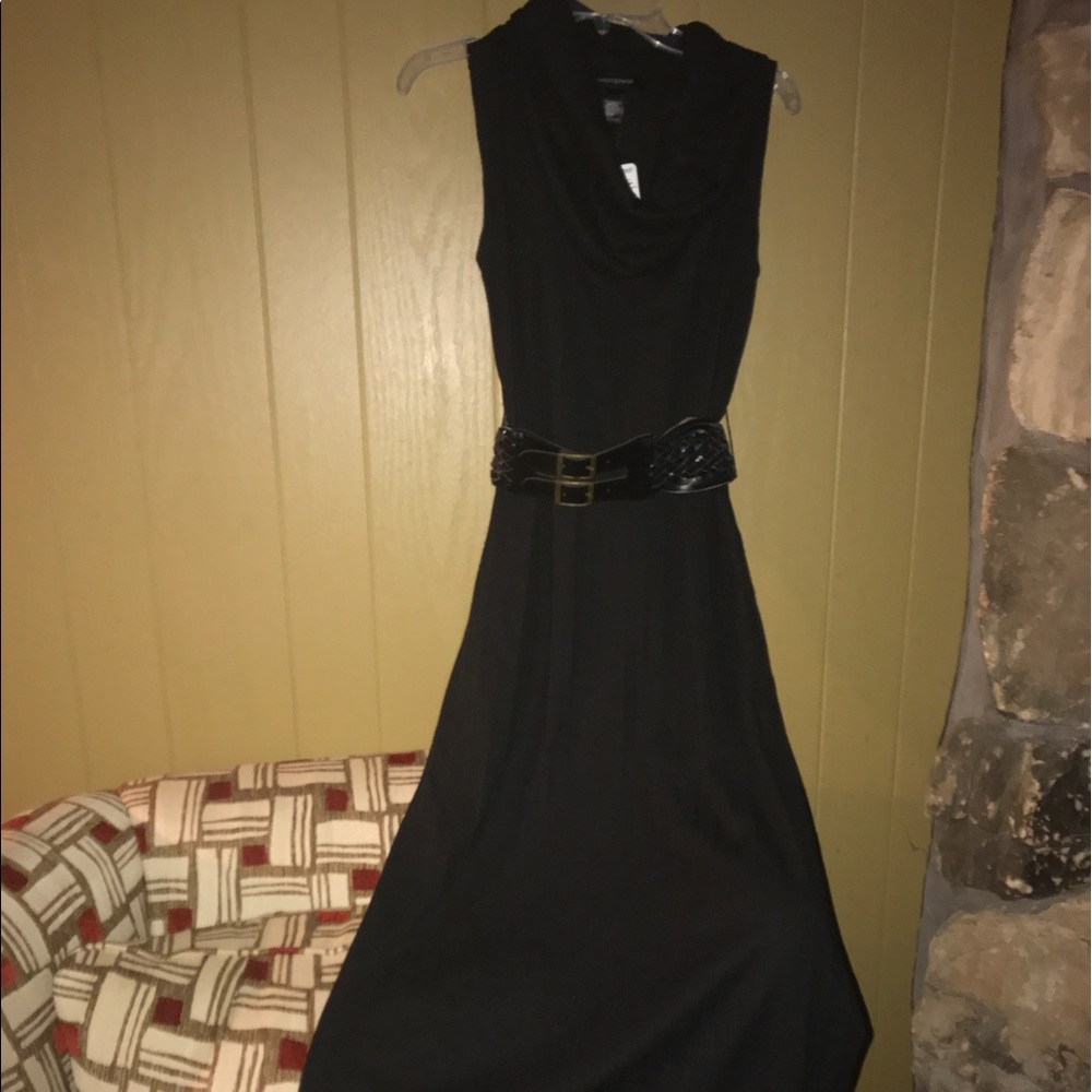 cowl neck, sleeveless, belted summer dress. Sz. 10