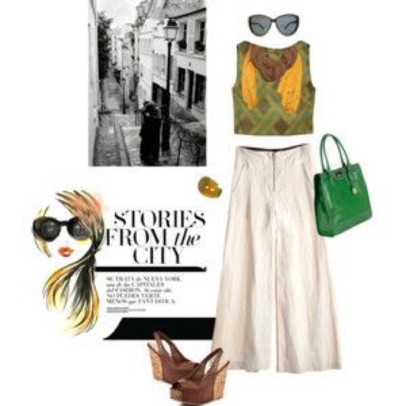 NIB Cognac Studded Cork Platform Towering Wedge - Picture 5 of 5