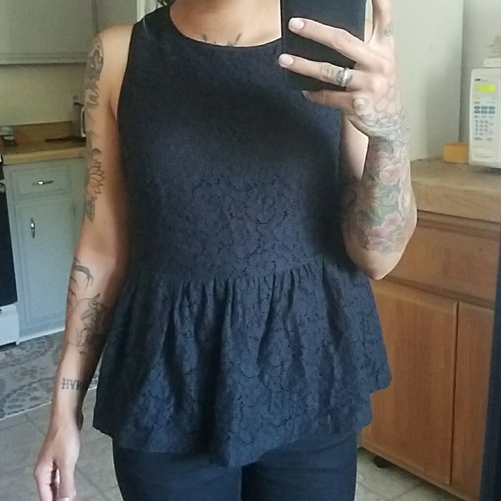 Banana Republic black peplum tank top