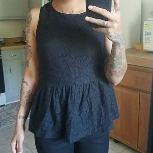 Banana Republic black peplum tank top