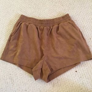 Suede Brown Camel Color Shorts
