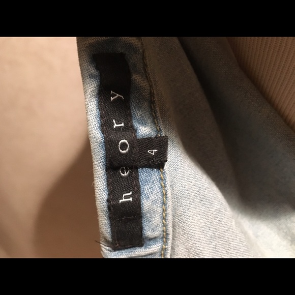 Theory Summer Wash Denim Strapless Dress. 4 - Picture 6 of 7