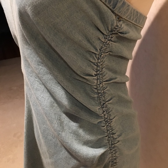 Theory Summer Wash Denim Strapless Dress. 4 - Picture 2 of 7