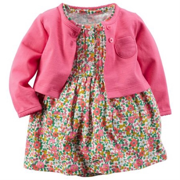 Carter's Other - Carters Baby Girls Pleated Floral Dress Set