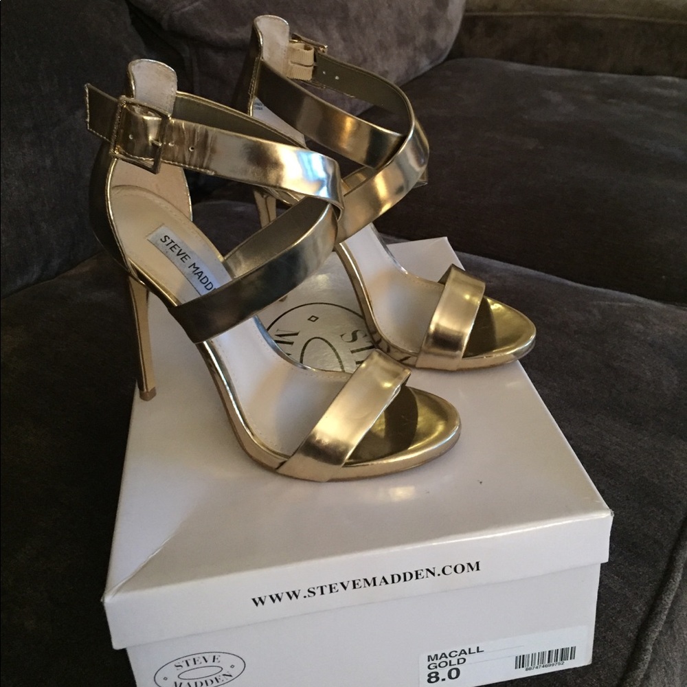 Steve Madden Macall Gold High Heeled Sandal