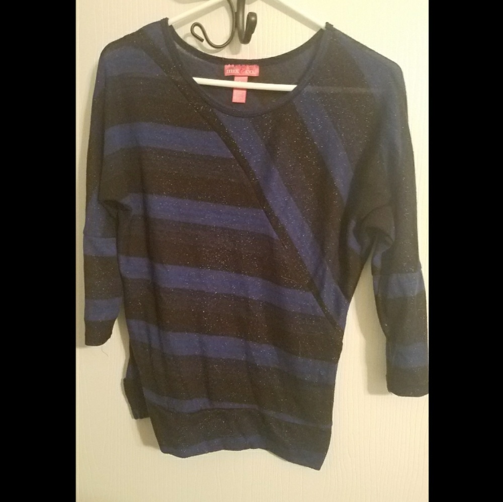 Black & Navy Shimmer top